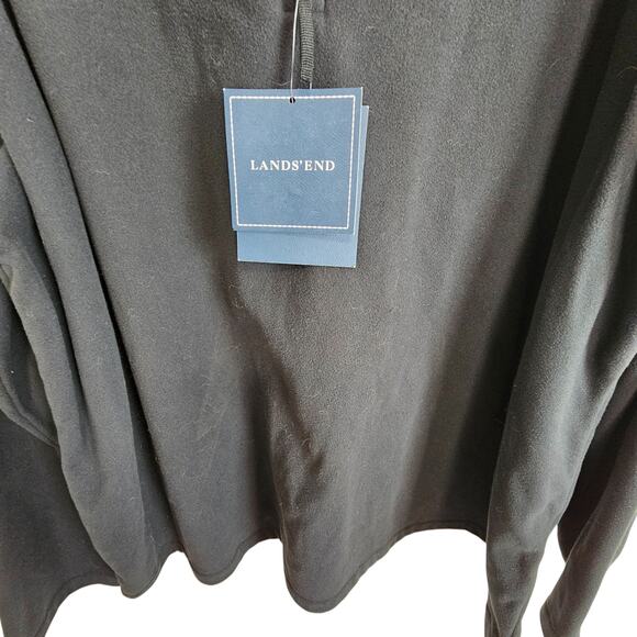 Lands End Sweater Fleece Sweater Men XXL Black Quarter Zip Sweater Men NEW - Picture 3 of 10